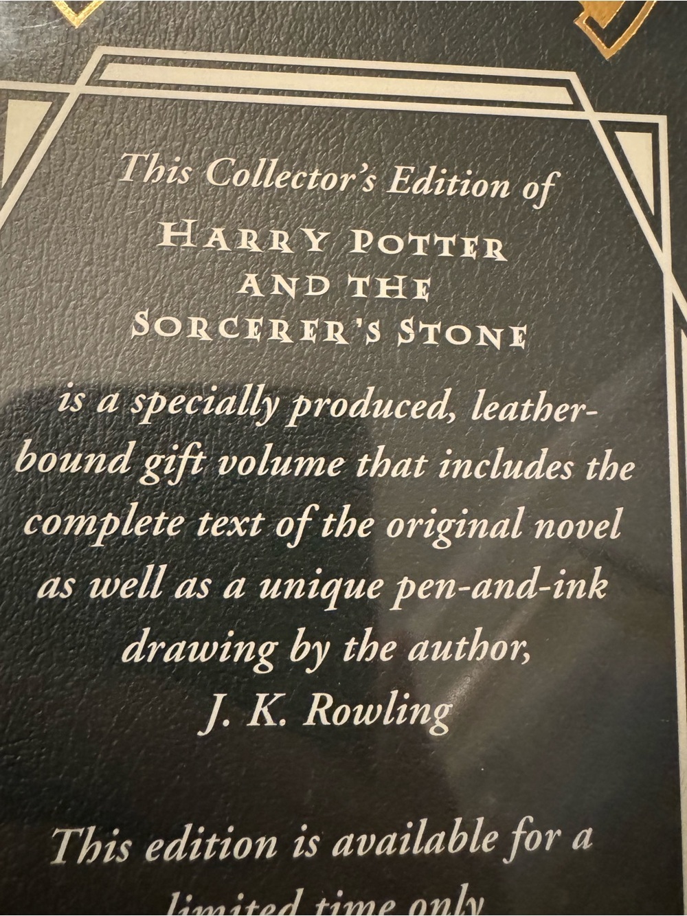 Harry Potter and the Sorcerer's Stone Collector's Edition - Black Leather NWOTs
